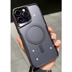 Apple iPhone 14 Pro Max Kılıf Prizma Kamera Çıkıntılı Magsafe Şarj Destekli Mat Renkli Şeffaf Kapak