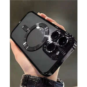 Apple iPhone 13 Pro Max Kılıf Kamera Lens Korumalı Magsafe Şarj Kilifi Şeffaf Renkli Yumuşak Kapak