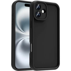Apple iPhone 16 Kılıf Kamera Korumalı Yumuşak Dokulu Darbe Emici Siyah Silikon Kapak