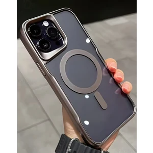 Apple iPhone 15 Pro Kılıf Prizma Kamera Çıkıntılı Magsafe Şarj Destekli Mat Renkli Şeffaf Kapak