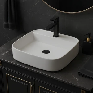 Loft Kare Beyaz Delikli Lavabo 50 Cm 515050BT