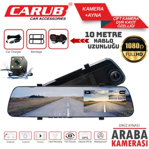 Dikiz Ayna Ekran Kayıt Özellikli Ön Kamera ve 4 LED Geri Görüş Kamerası Hd Eksiksiz Tam Set Geri Vites Kamerası