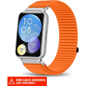 Huawei Watch Fit 2 Uyumlu Hasır Örgü Spor Cırtlı Pratik Naylon Kordon 20MM