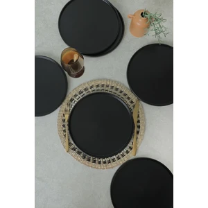 Mat Siyah Stackable Servis Tabağı 27 cm 6 Adet 956