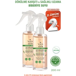 2'li Set Hızlı Uzama, Saç Dökülme Karşıtı 7 Aktifli Biberiyeli Saç Bakım Suyu 200 ml x 2 adet - Durulama Gerektirmez
