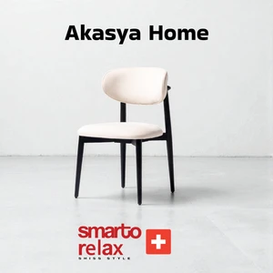 Smarto Relax Akasya Home 2’li Sandalye Seti — Siyah Ahşap Ayaklı, Beyaz Kumaş