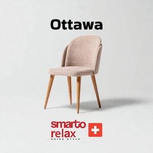 Smarto Relax Ottawa 2’li Sandalye Seti — Ahşap Ayaklı, Krem Kumaş