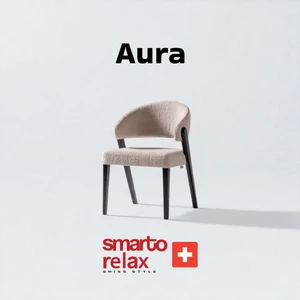 Smarto Relax Aura 2’li Sandalye — Ahşap/Siyah Ayaklı, Krem Kumaş