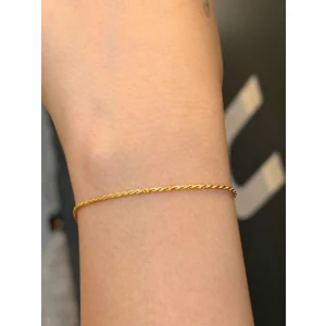 14 Ayar Altın Ince Halat Bileklik