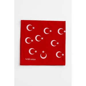 Sibel Günay Butik Türk Bayraklı Kırmızı Fular / Bandana | Unisex | 52*53 cm
