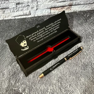 Öğretmenler Gününe Özel Metal Roller Kalem Isimli + Ahşap Kutu / Öğretmen / 24 Kasım / Atatürk Imzalı / Öğretmenler Günü