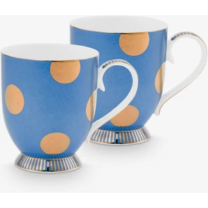 Pip Studio Dot Delight Mavi Porselen Kupa Seti 380 ml