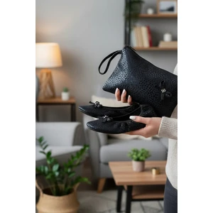 Ceyda Babet Çantalı Süslü Interlok Ev,Hac, Umre , Hediye, Günlük Babet,Tüylü Babet, Patik, Gösteri Pisi Pisi