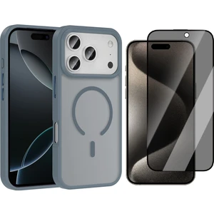 iPhone 17 Pro Max Kılıf M-safe Şarj Özellikli Mat Arka Yüzey Zore Sio Kapak + Hayalet Ekran Koruyucu