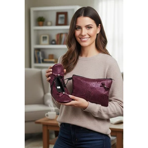 Ceyda Babet Çantalı Süslü Interlok Ev,Hac, Umre , Hediye, Günlük Babet,Tüylü Babet, Patik, Gösteri Pisi Pisi