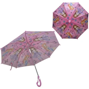 Bardaklı Plastik Korumalı Düdüklü Pongee Kumaş 8 Telli Kız Çocuk Şemsiye Gkh