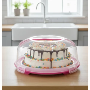 Berina Home Kilitli Kapaklı Kek ve Pasta Fanusu 34 cm Büyük Boy – 7 Litre | Taşınabilir, Bpa Free, Bulaşık Makinesine Uygun