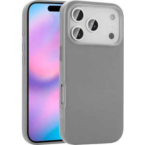 Apple iPhone 17 Pro Max Kılıf M-Safe Şarj Özellikli Pu Deri Görünümlü Zore Kupra Kapak Gri