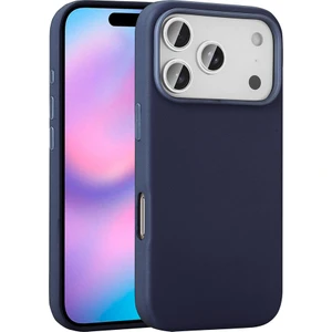 Apple iPhone 17 Pro Kılıf M-Safe Şarj Özellikli Pu Deri Görünümlü Zore Kupra Kapak Lacivert