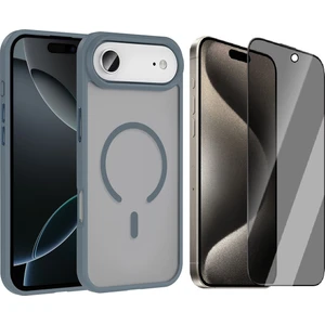 iPhone 17 Air Kılıf M-safe Şarj Özellikli Mat Arka Yüzey Zore Sio Kapak + Hayalet Ekran Koruyucu