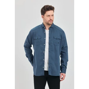 Erkek Gömlek Slim Fit Erkek Kot Gömlek