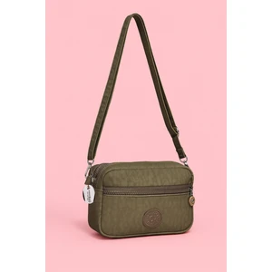 Kadın Çapraz Askılı Üç Gözlü Fermuarlı Krinkıl Günlük Omuz Çantası