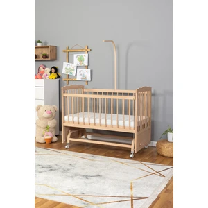 Doğal Ahşap Beşik Anne Yanı Sallanır 70X130 - Uyku Setsiz Tek Yataklı