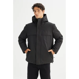 Relaxed Fit Rahat Kesim Kapüşonlu Cepli Şişme Mont