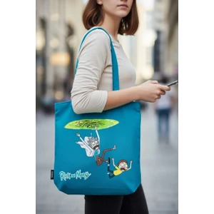 Rick And Morty Portal Bez Çanta Gabardin Turkuaz