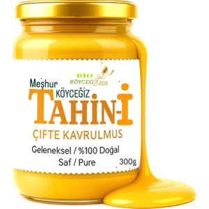 Çifte Kavrulmuş Tahin 300g | Köyceğiz Yöresel • Katkısız • Omega Zengini • Bioköyceğiz Kalitesiyle