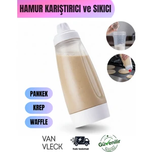 Pankek, Krep ve Waffle Hamur Şişesi – Hamur Karıştırıcı Toplu Plastik Şişe