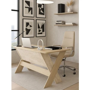 Sora Ofis Masası Çalışma Masası Rota - Traverten