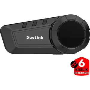 DuoLink X06 Pro İnterkom Bluetooth 6 Kişi Grup Motosiklet Kulaklık Müzik Paylaşımı Kask Intercom Sesli Yanıt