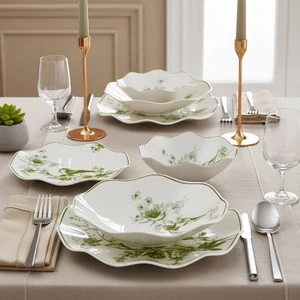 Güral Porselen Nesrin 24 Parça Yemek Seti 1891 Yeşil