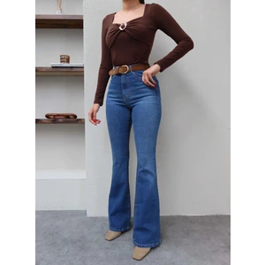 Esra Helvacı Blue Ispanyol Paça Jean