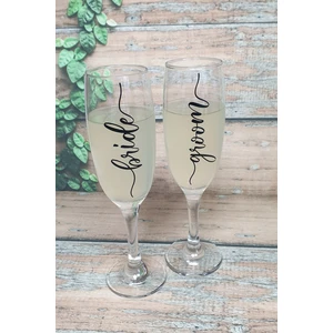 Bride-Groom Şampanya Kadehi