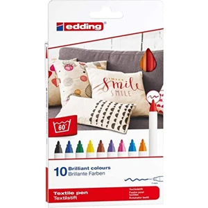 10lu Kumaş Boyama Kalemi Suya Dayanıklı Mürekkep ile Hızla Kuruyan Renkler