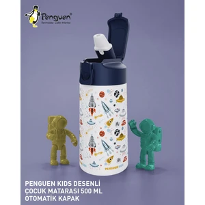 500ML Çocuk Su Matarası | Paslanmaz Çelik | Pipetli | Bpa Free | Sızdırmaz Kapaklı