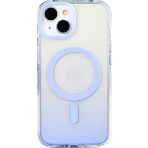 Apple iPhone 14 Kılıf M-Safe Şarj Özellikli Transparan Renk Geçişli Zore Toros Kapak Mavi