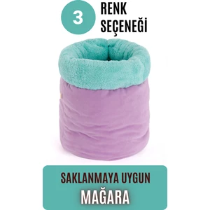 Mağara (45X40CM) - Modern Kedi/köpek Mağara Yatak, Saklanma Alanı, Sakinleştirici, Konforlu (Mint)