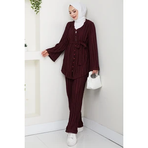 Ilgen Fırfırlı Ikili Takım 1610 - Mürdüm