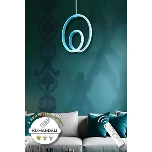 Perla Mavi Kumandalı 3 Renk Modern Sarkıt LED Avize