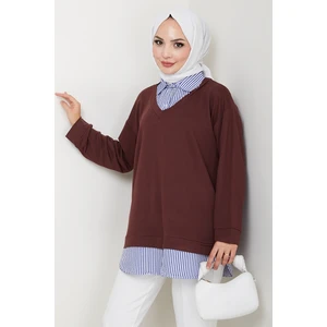 Gömlek Yaka Oysho Tunik 1612 - Acı Kahve