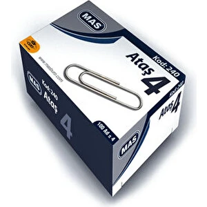 Ataş No:4 Nikel Kaplama Kaliteli 100 Adet 32 mm Oval Tip Kırtasiye Ürünü