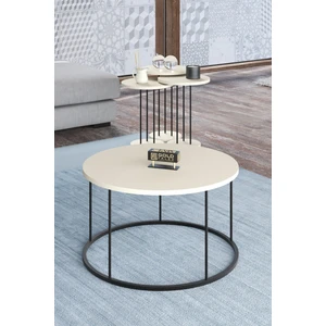 Orta Sehpa ve Zigon Sehpa Terra Set Krem