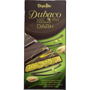 Beyoğlu Dubaco Dark Çıtır Kadayıflı ve Antep Fıstık Kremalı Bitter Çikolata 200 Gr.