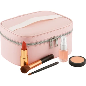 NS Reliable Captain Seyahat Makyaj Organizeri Çok Fonksiyonlu Kozmetik Çantası Suni Deri - 200 Açık Pembe