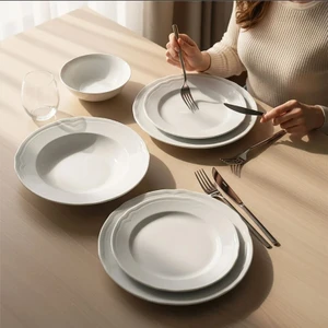 Güral Porselen Venedik Serisi 24 Parça Şık ve Dayanıklı Porselen Yemek Takımı – Günlük ve Özel Kullanım İçin