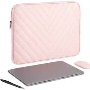 NS Reliable Notebook Laptop Macbook Çantası Suni Deri 13"-13.6" Inç - 800-DÜZ Açık Pembe