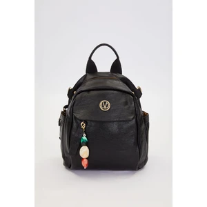 Siyah Taş Charm Detaylı Omuz Çantası